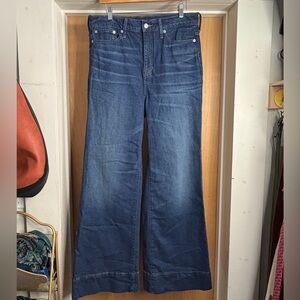 J.Crew Women’s Dark Blue Wash ‘96 Denim Jeans - Wide leg Style. Size: 29